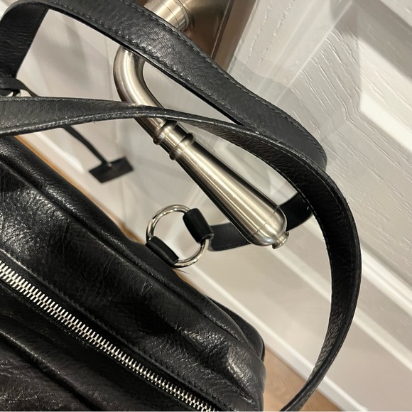 YSL Black Leather Buckle Handbag with Top Zipper - Picture 14 of 16